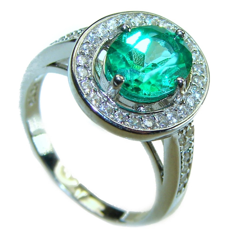 4.8 carat  Chrome Diopside  .925 Sterling Silver handmade ring size: 7 - Picture 2 of 4